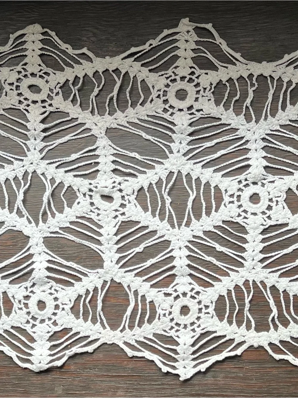 Handmade White Crochet Lace Panel